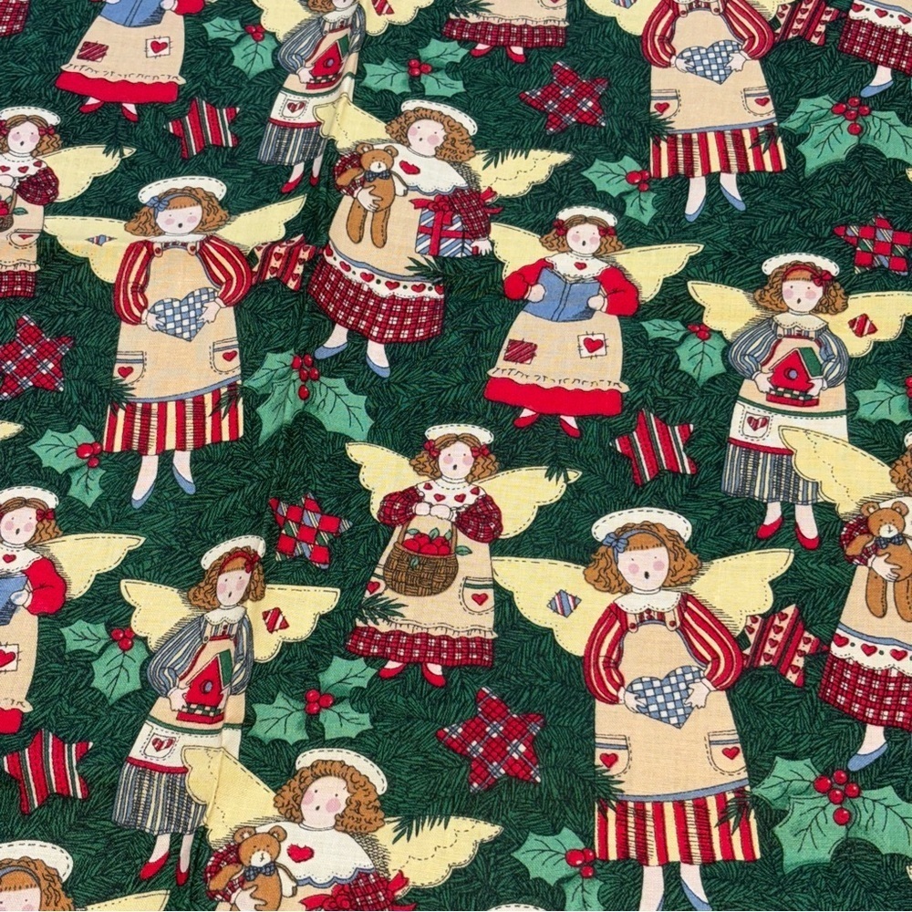 💐Christmas Angel Vintage Fabric Susan Winget 1995 Festive